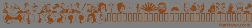 AsianDings Font – Brown Fonts on Gray Background