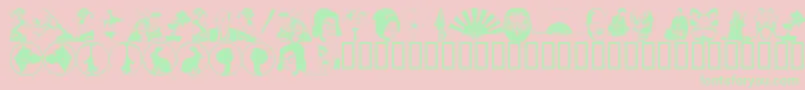 AsianDings Font – Green Fonts on Pink Background