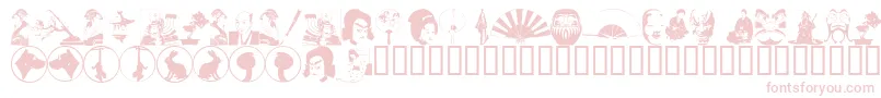AsianDings Font – Pink Fonts on White Background