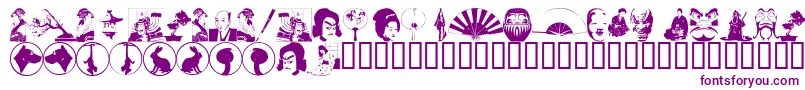 AsianDings Font – Purple Fonts on White Background