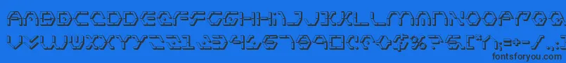 Zeta Sentry 3D Font – Black Fonts on Blue Background