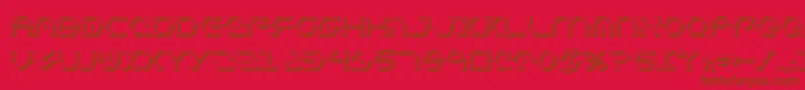 Zeta Sentry 3D-Schriftart – Braune Schriften auf rotem Hintergrund