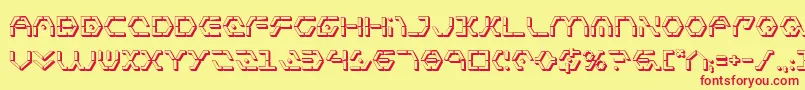 Zeta Sentry 3D Font – Red Fonts on Yellow Background