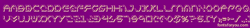 Zeta Sentry 3D Font – Yellow Fonts on Purple Background