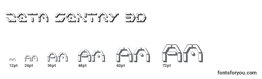 Größen der Schriftart Zeta Sentry 3D