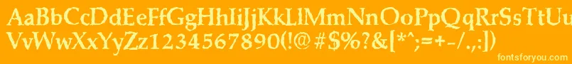 MarathonrandomBold-Schriftart – Gelbe Schriften auf orangefarbenem Hintergrund