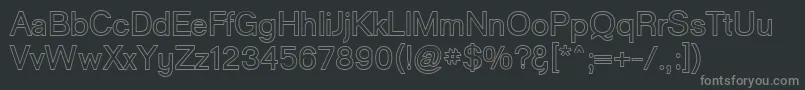 フォントGoulongBoldOuline – 黒い背景に灰色の文字