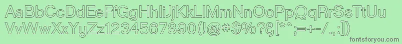 GoulongBoldOuline-fontti – harmaat kirjasimet vihreällä taustalla