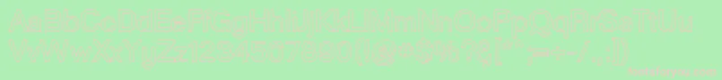 GoulongBoldOuline-fontti – vaaleanpunaiset fontit vihreällä taustalla