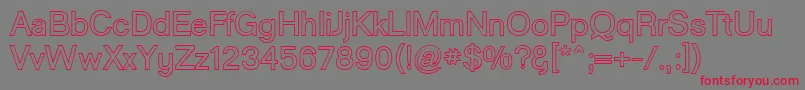 フォントGoulongBoldOuline – 赤い文字の灰色の背景