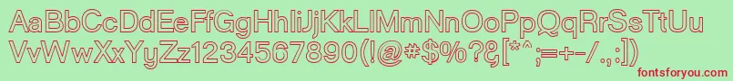 GoulongBoldOuline Font – Red Fonts on Green Background