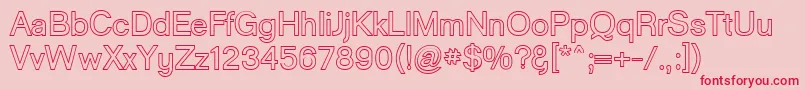 フォントGoulongBoldOuline – ピンクの背景に赤い文字