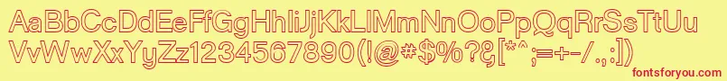 GoulongBoldOuline-fontti – punaiset fontit keltaisella taustalla