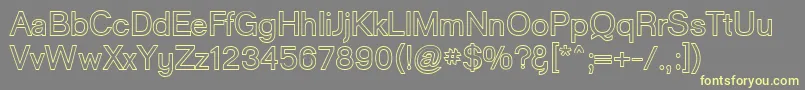 GoulongBoldOuline-fontti – keltaiset fontit harmaalla taustalla
