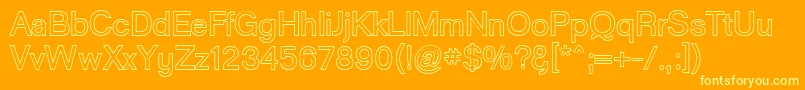 Weitere Informationen zur GoulongBoldOuline-Schriftart GoulongBoldOuline-Schriftart – Gelbe Schriften auf orangefarbenem Hintergrund