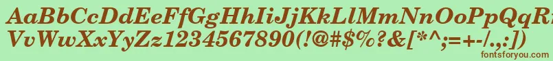 CenturySchoolbookBolditalic Font – Brown Fonts on Green Background