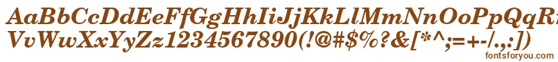 CenturySchoolbookBolditalic-fontti – ruskeat fontit valkoisella taustalla
