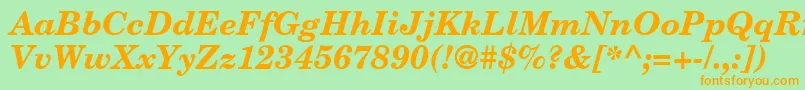 CenturySchoolbookBolditalic Font – Orange Fonts on Green Background