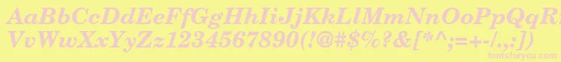 CenturySchoolbookBolditalic-fontti – vaaleanpunaiset fontit keltaisella taustalla