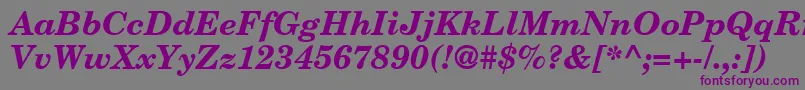 CenturySchoolbookBolditalic-fontti – violetit fontit harmaalla taustalla