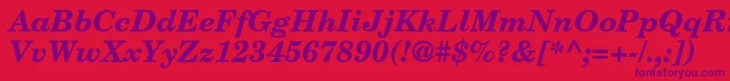 CenturySchoolbookBolditalic Font – Purple Fonts on Red Background