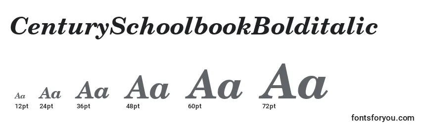 CenturySchoolbookBolditalic Font Sizes