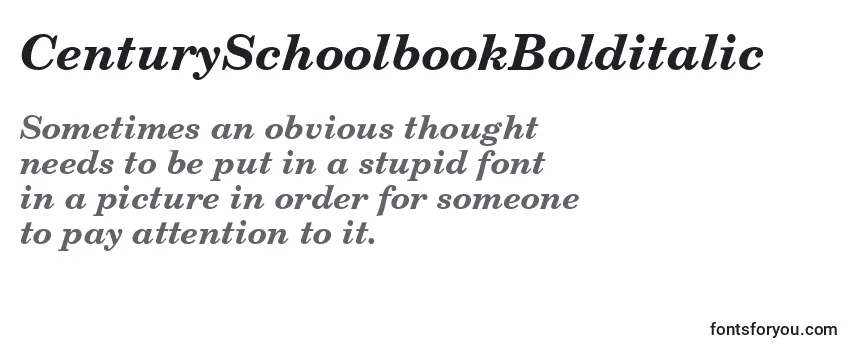 Review of the CenturySchoolbookBolditalic Font