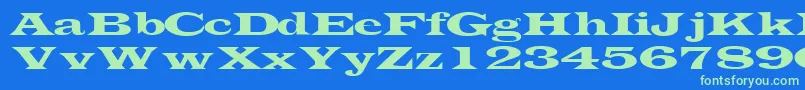 TransverselightsskRegular Font – Green Fonts on Blue Background