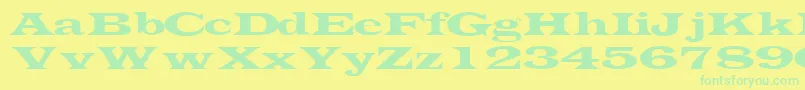 TransverselightsskRegular Font – Green Fonts on Yellow Background