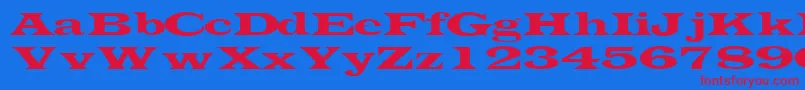 TransverselightsskRegular Font – Red Fonts on Blue Background