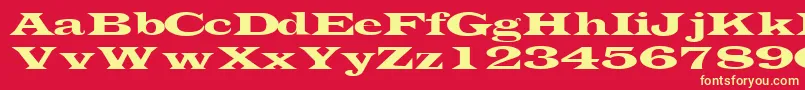 TransverselightsskRegular Font – Yellow Fonts on Red Background