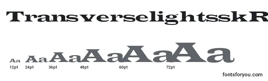 Размеры шрифта TransverselightsskRegular