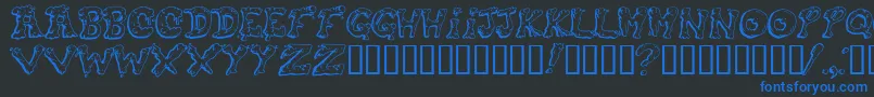 Snot ffy Font – Blue Fonts on Black Background