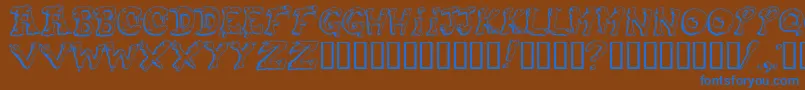 Snot ffy-Schriftart – Blaue Schriften auf braunem Hintergrund
