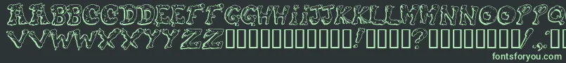 フォントSnot ffy – 黒い背景に緑の文字