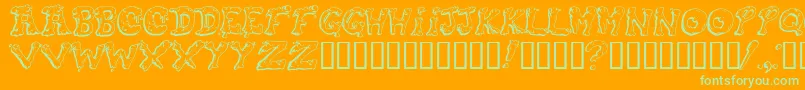 Шрифт Snot ffy – зелёные шрифты на оранжевом фоне