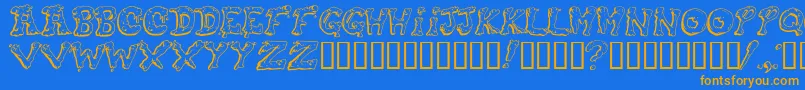 Snot ffy Font – Orange Fonts on Blue Background