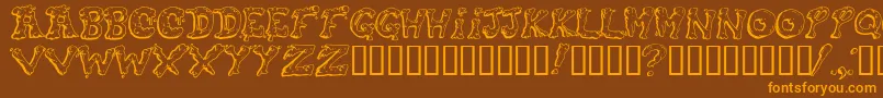 Snot ffy Font – Orange Fonts on Brown Background