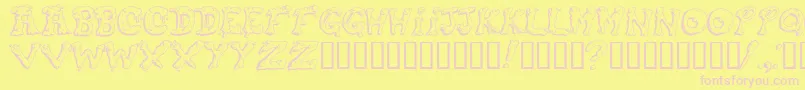 Fonte Snot ffy – fontes rosa em um fundo amarelo
