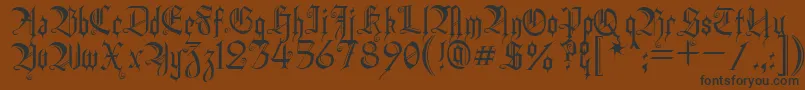 Heidh-Schriftart – Schwarze Schriften auf braunem Hintergrund
