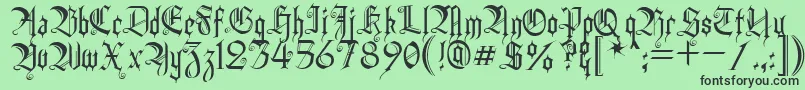 フォントHeidh – 緑の背景に黒い文字