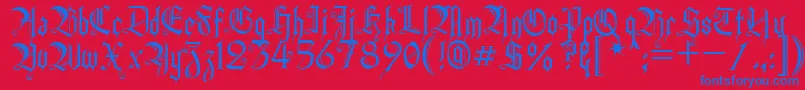 Heidh Font – Blue Fonts on Red Background