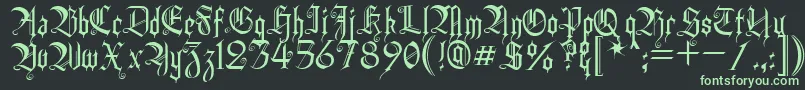 フォントHeidh – 黒い背景に緑の文字