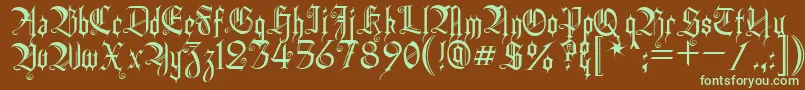 Heidh Font – Green Fonts on Brown Background