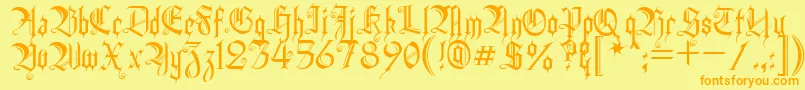 Heidh Font – Orange Fonts on Yellow Background