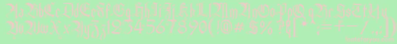フォントHeidh – 緑の背景にピンクのフォント