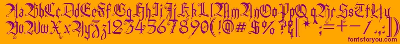 Heidh Font – Purple Fonts on Orange Background