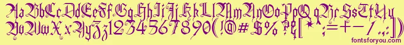 Heidh Font – Purple Fonts on Yellow Background