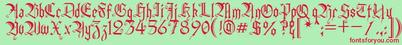 Heidh Font – Red Fonts on Green Background