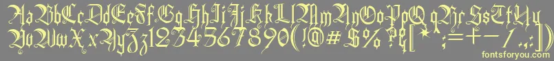 Heidh-fontti – keltaiset fontit harmaalla taustalla